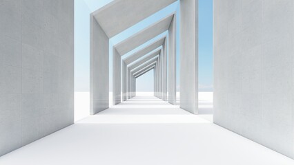 Fototapeta premium Architecture background geometric arched interior 3d render