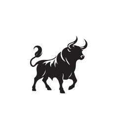 Cow silhouette. cow logo, icon black and white. Cow vector design. Bull, dairy cow
