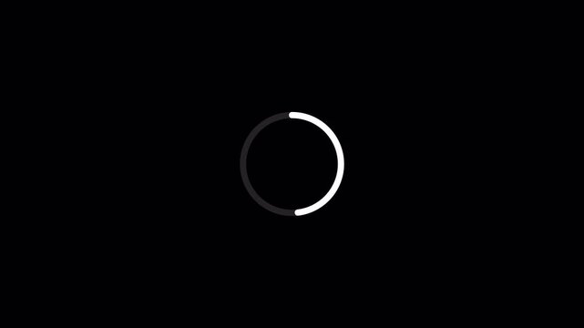 loading progress circles 10 progress bar 0 to 100 circle progress bar on black background animation.