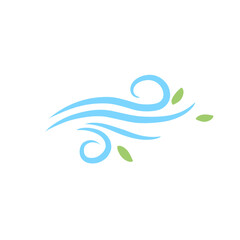 Wind blow line icon fresh vector