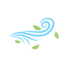 Wind blow line icon fresh vector