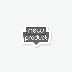 New product icon sticker isolated on gray background