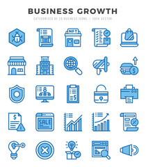 Set of Business Growth Icons. Simple line art style icons pack.