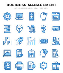 Vector Business Management types icon set in Two Color style. vector illustration.