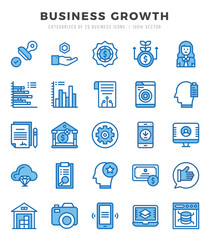 Set of Business Growth Icons Two Color icons collection.