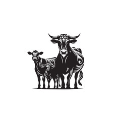 Cow silhouette. cow logo, icon black and white. Cow vector design. Bull, dairy cow