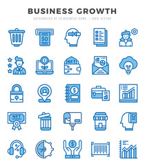 Vector Business Growth types icon set in Two Color style. vector illustration.