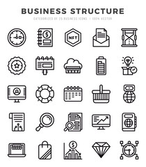 Set of simple Lineal Business Structure Icons. Lineal art icons pack.