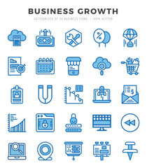 Business Growth. Two Color icons Pack. vector illustration.