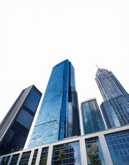 Architectural Innovation: 3D Render of a White-Background City Skyline