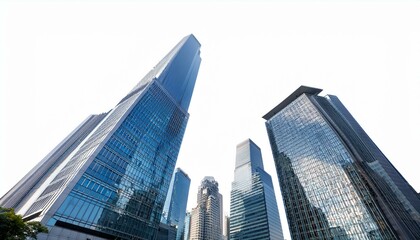 Dynamic Cityscape: 3D View of Skyscrapers and Modern Buildings