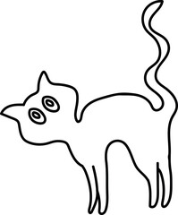 Spooky Cat Outline: Halloween Vector