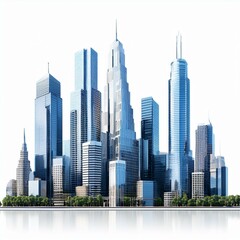 Fototapeta premium Modern Architecture: 3D Render of a Dynamic Urban Landscape