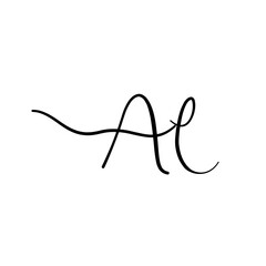 A hand-drawn signature logo design template