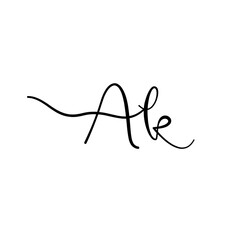 A hand-drawn signature logo design template