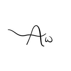 A hand-drawn signature logo design template