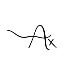 A hand-drawn signature logo design template