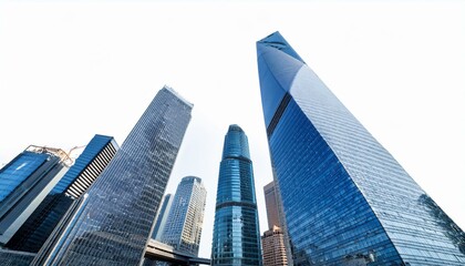 Obraz premium Modern Metropolis: 3D City Skyline on White Background