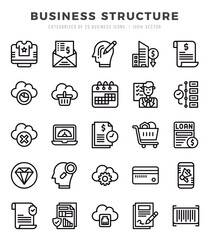 Business Structure Icon Pack 25 Vector Symbols for Web Design.