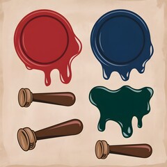 An antique sealing wax png cutout collection
