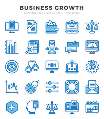 Business Growth Two Color icons collection. 25 icon set. Vector illustration.