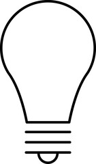 Light Bulb line icon vector, isolated on white background. Idea sign, solution, thinking concept. Lighting Electric lamp, electricity, shine, shiny. Flat style for graphic design, logo, web site, UI.