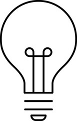 Light Bulb line icon vector, isolated on white background. Idea sign, solution, thinking concept. Lighting Electric lamp, electricity, shine, shiny. Flat style for graphic design, logo, web site, UI.