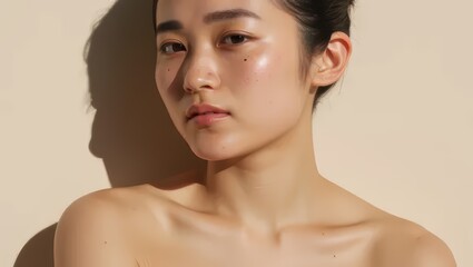 Beautiful Young Woman with Clear Skin Portrait