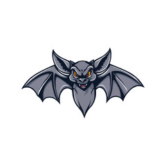 bat logo editable vector illustration.  bat mascot logo. Vampire Bat flying silhouette logo style design white background.