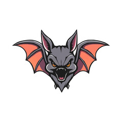 bat logo editable vector illustration.  bat mascot logo. Vampire Bat flying silhouette logo style design white background.
