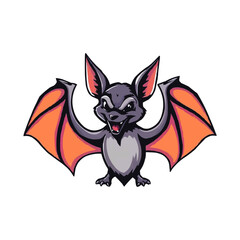 bat logo editable vector illustration.  bat mascot logo. Vampire Bat flying silhouette logo style design white background.