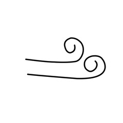 Blowing wind line icon