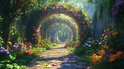 A beautiful secret fairytale garden with flower and greenery