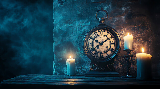 An old clock striking midnight