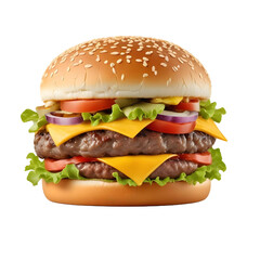 A hamburger with a hamburger on it and a picture of a hamburger