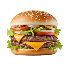 A hamburger with a hamburger on it and a picture of a hamburger