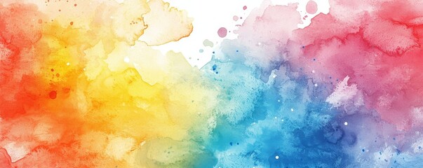 Watercolor background with ample copyspace for text, featuring mental health events and community initiatives, with vibrant colors and abstract elements ideal for charity fundraisers