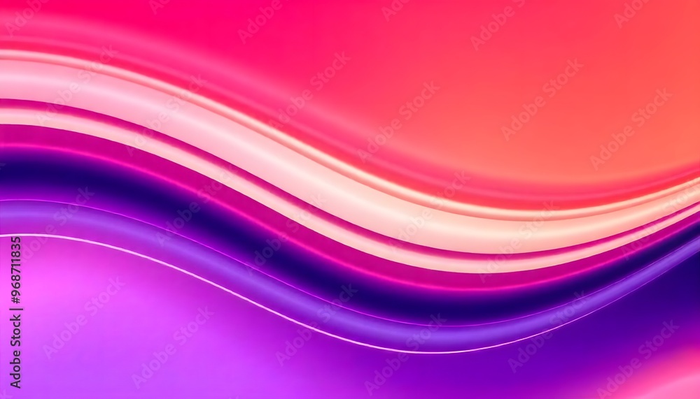 Wall mural Abstract background with smooth curved lines and gradient swirling, iridescent liquid with hues of purple