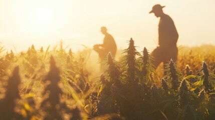 Workers_carefully_trimming_and_harvest cannabis