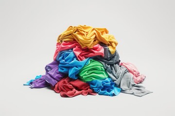 Dirty clothes pile flat icon. Doodle laundry day pile minimal symbol. Crumpled apparel garment heap