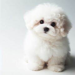 Obraz premium white pomeranian puppy