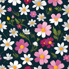 seamless pattern with autumn flowers