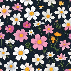 seamless pattern with autumn flowers