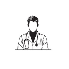 Fototapeta premium Doctor silhouette. Male and Female doctor vector design. Doctor logo, icon.