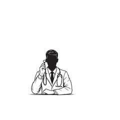 Obraz premium Doctor silhouette. Male and Female doctor vector design. Doctor logo, icon.