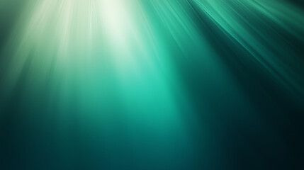 Obraz premium Soft Sun Rays Underwater in Green Depths