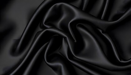 Obraz premium Abstract background luxury black cloth or liquid wave deep black background and subtle shadows.