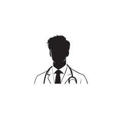 Fototapeta premium Doctor silhouette. Male and Female doctor vector design. Doctor logo, icon.