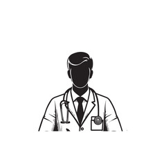 Fototapeta premium Doctor silhouette. Male and Female doctor vector design. Doctor logo, icon.