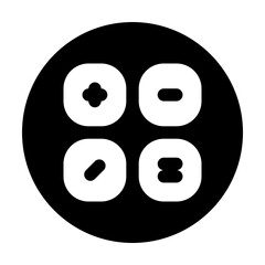 Calculator Icon Circular Filled Style